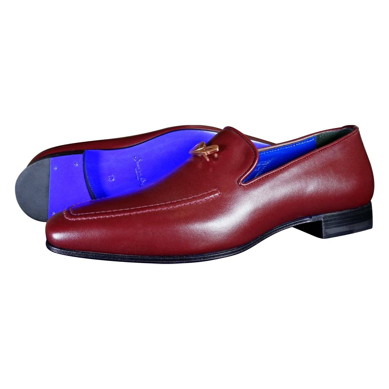 Bordo With Rose Gold Hardware Leather Loafers