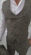 Hazel Lino Tweed Double Breasted Waistcoat