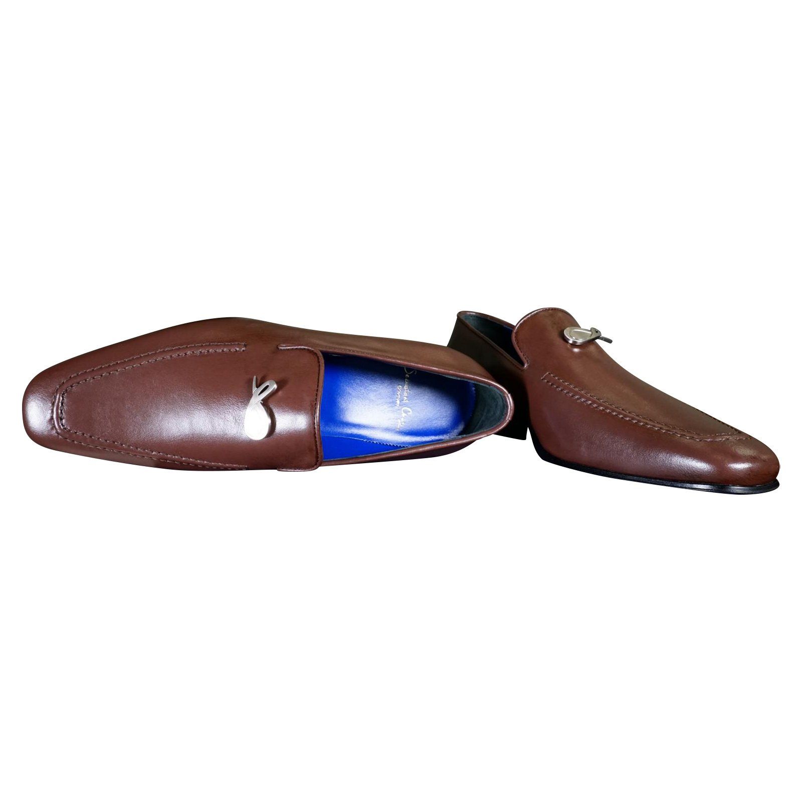 Cacao With Silver Hardware Leather Loafers