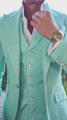 Blu Ciano Lino Tweed Jacket