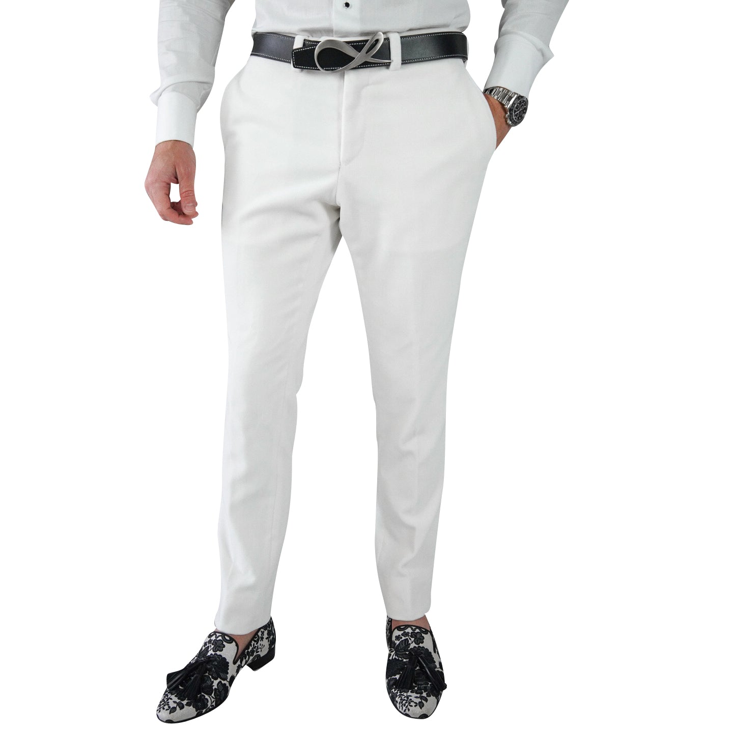 White Velvet Trousers