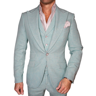 Blu Ciano Lino Tweed Jacket