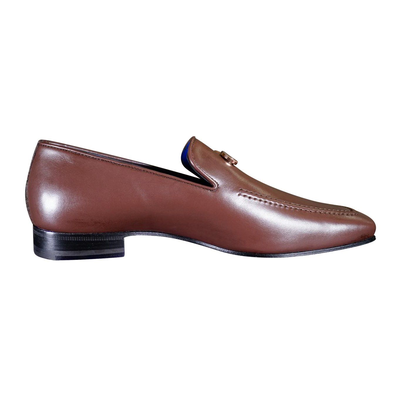Cacao With Rose Gold Hardware Leather Loafers