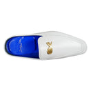 Bianco With Yellow Gold Hardware Leather Slippers