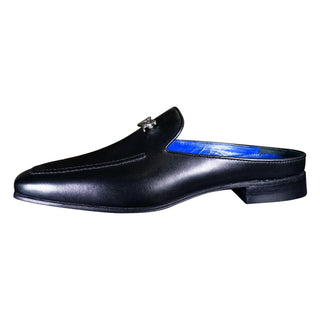 Nero Opal With Silver Hardware Leather Slipper
