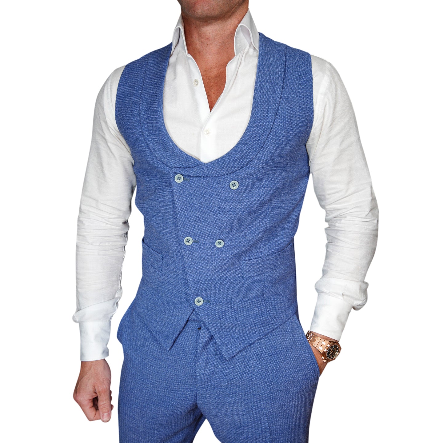 Maya Blu Intreccio Double Breasted Waistcoat