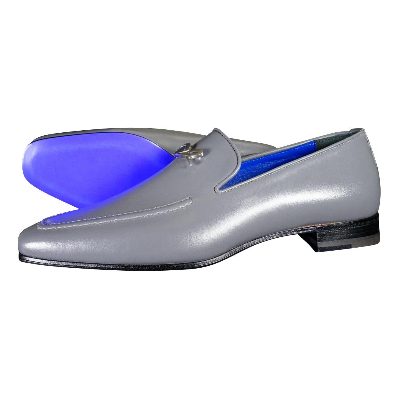 Grafite With Silver Hardware Leather Loafers 45.5 Grafite With Silver Hardware Leather Loafers 45.5