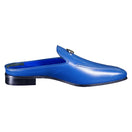 Cobalt With Silver Hardware Leather Slipper