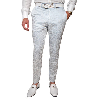 Blu Ghiaccio Paisley Trousers
