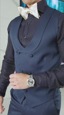 Navy Blue Lucentezza Trousers
