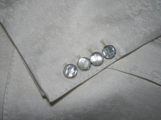 Mother Of Pearl With Silver Tone Buttons For Dinner Jacket