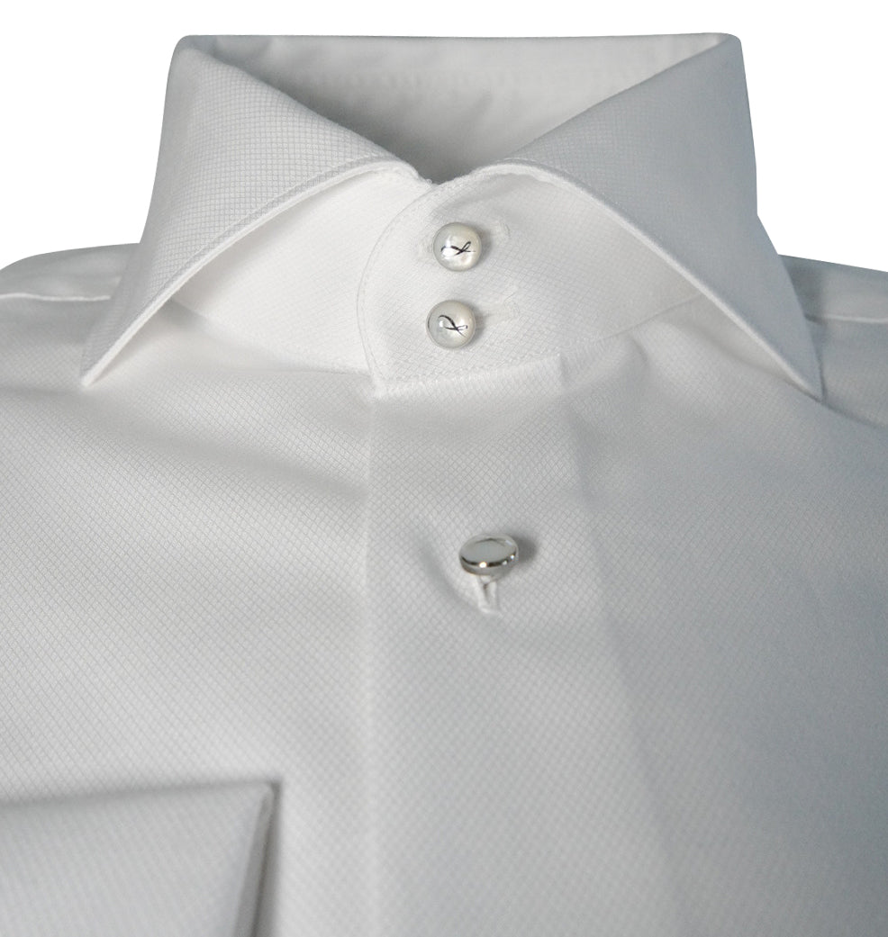 White Classico Signature Tuxedo Shirt