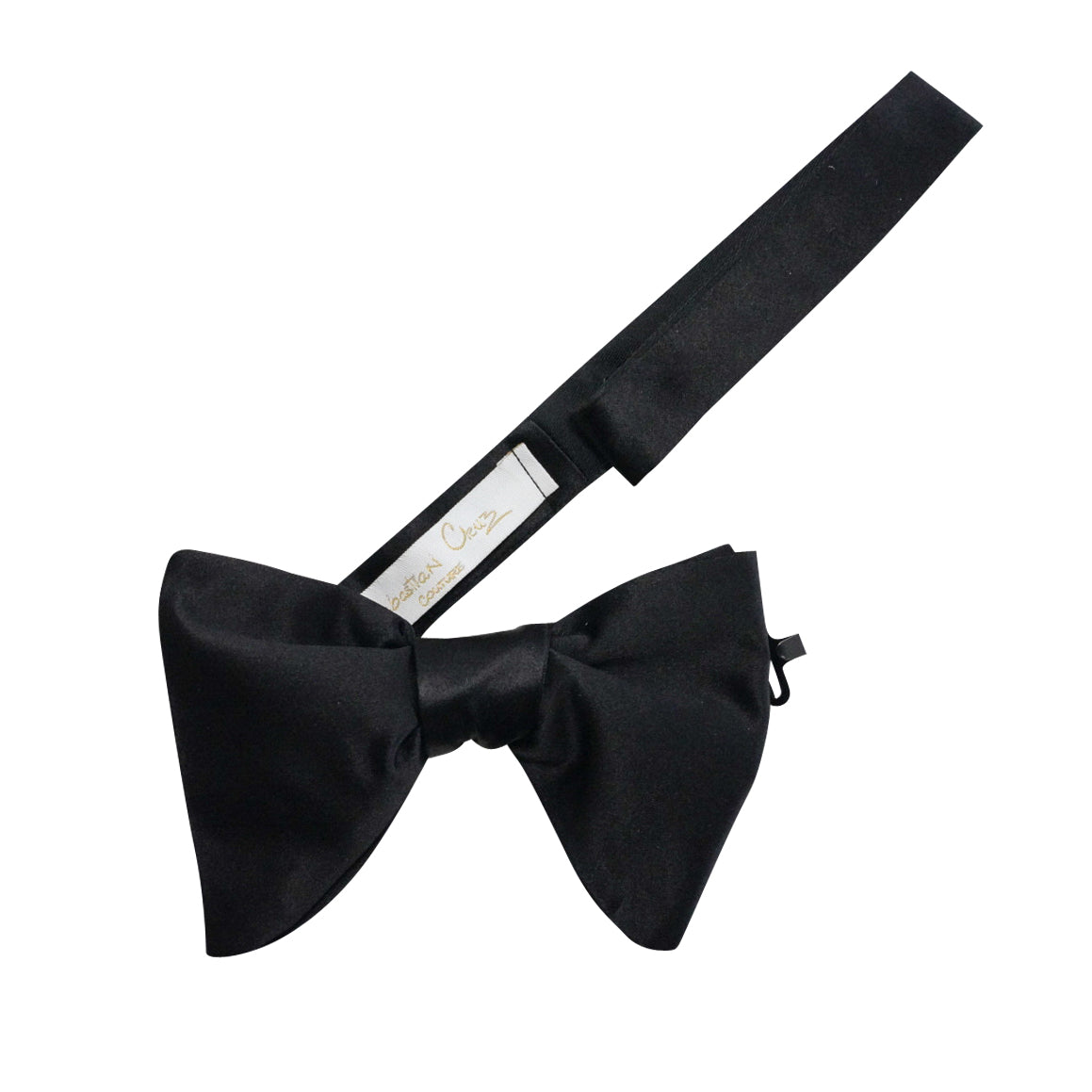 Nero Satin Jumbo Pre Tied Butterfly Bow Tie