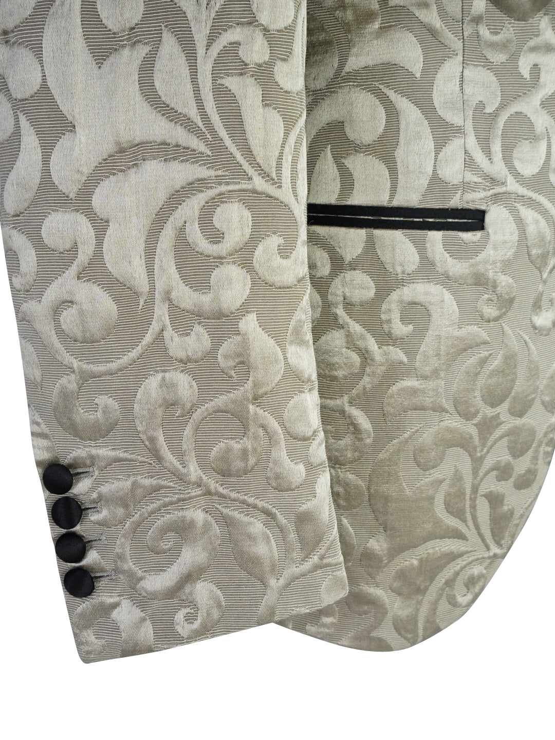 Champagne Oro and Black Paisley Dinner Jacket