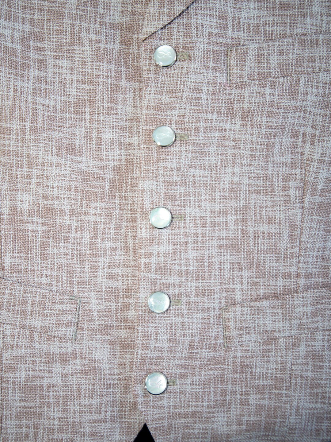 Nude Blush Lino Tweed Ciottoli Waistcoat