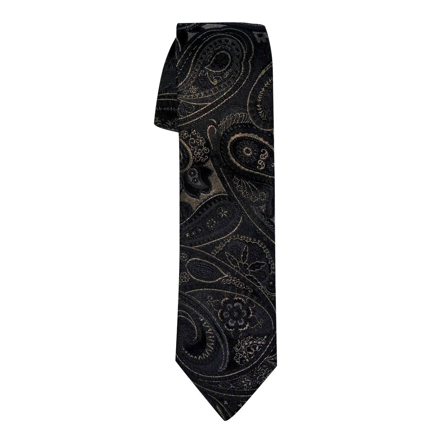 Venetian Paisley Tie in Black Oro Luxury Necktie