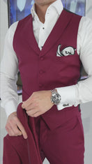 Burgundy Ciottoli Waistcoat