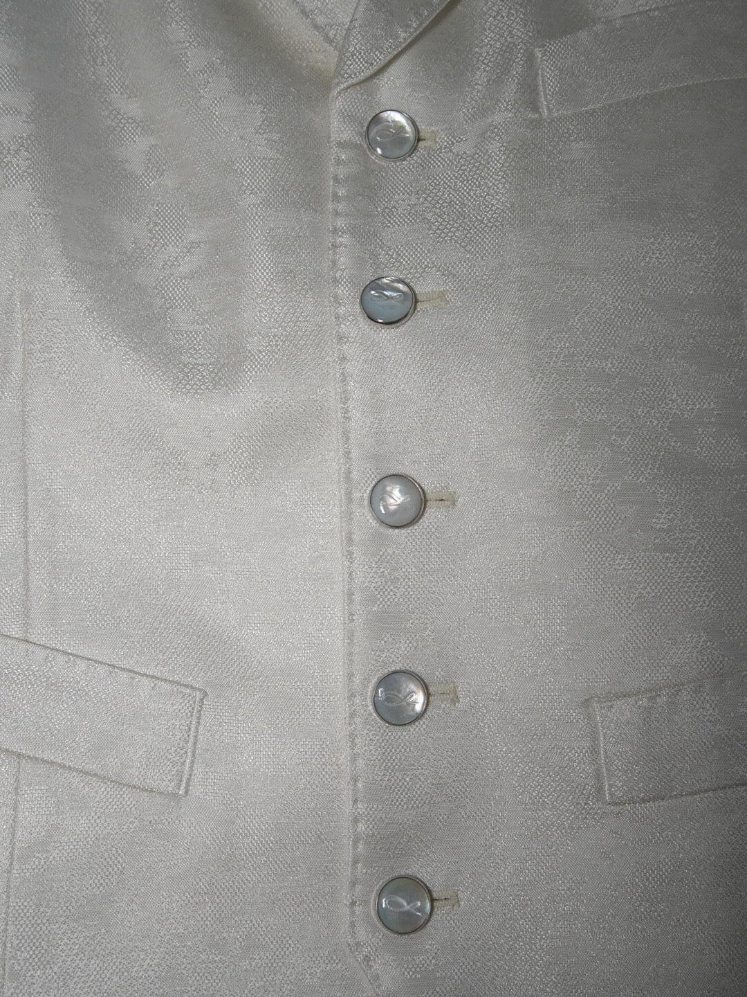 Mother Of Pearl With Silver Tone Buttons For Waistcoat