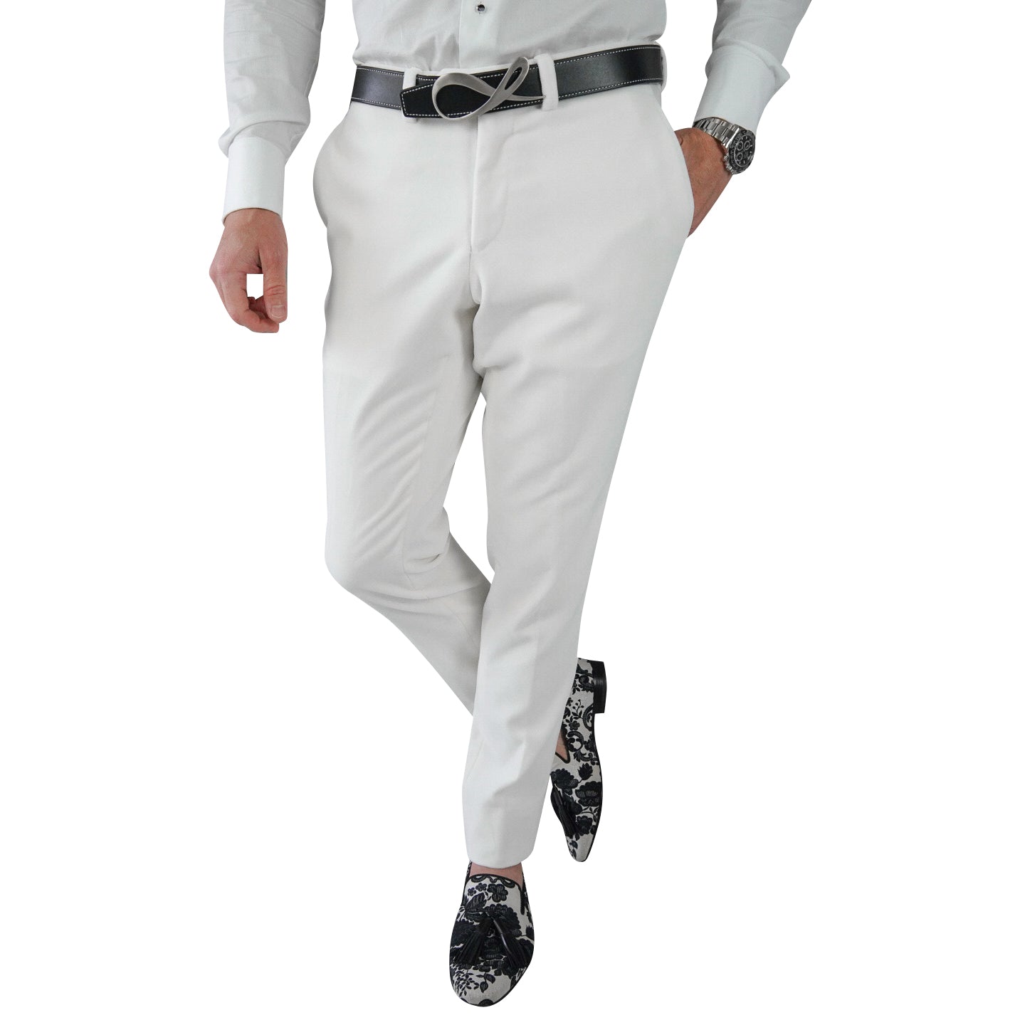 White Velvet Trousers