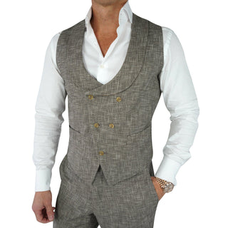 Hazel Lino Tweed Double Breasted Waistcoat