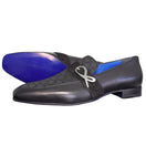 Raven Nero Logo Monk Loafers With Silver Buckle