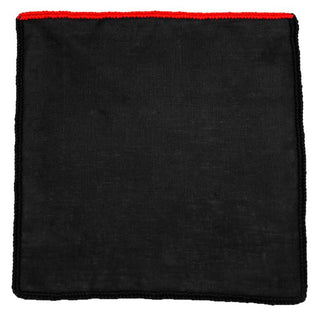 Black Raso with Black and Red Signature Border - Sebastian Cruz Couture