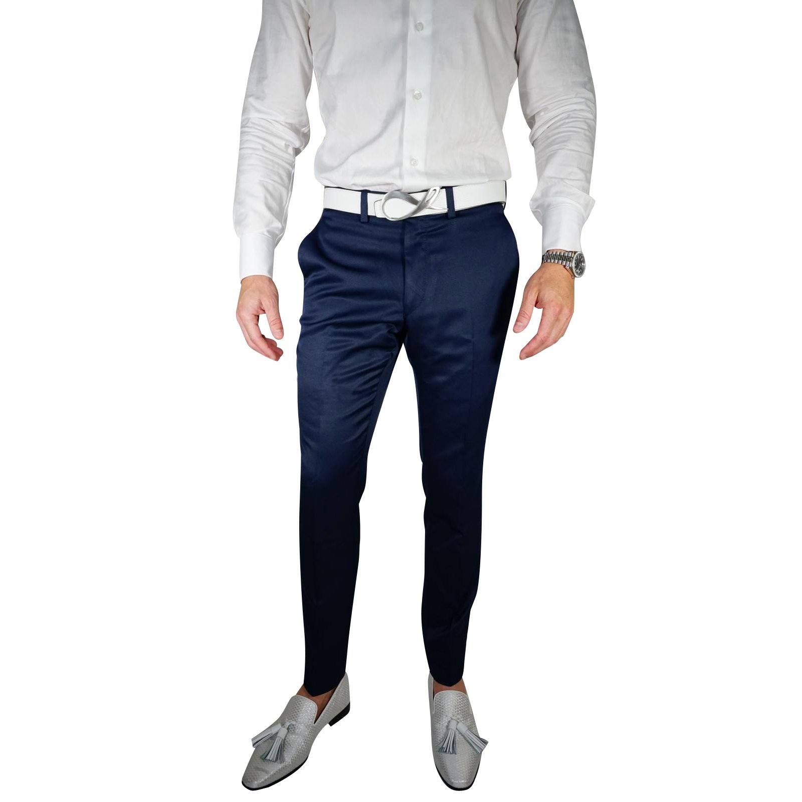 Navy Blue Lucentezza Trousers