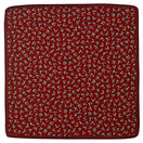 Cherry Botanico with Burgundy Signature Border - Sebastian Cruz Couture