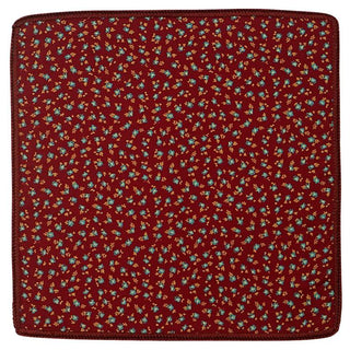 Cherry Botanico with Burgundy Signature Border - Sebastian Cruz Couture