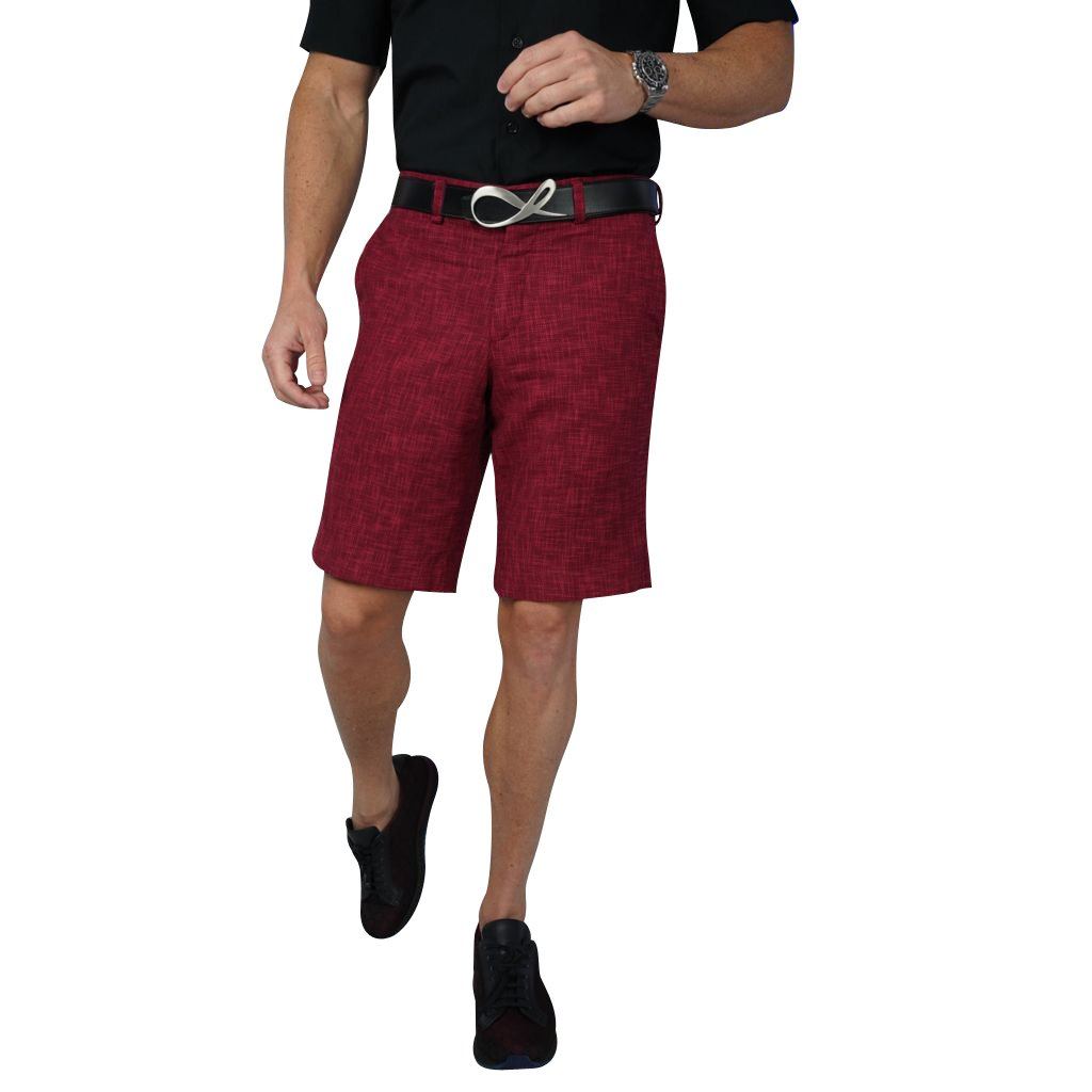 Cranberry Cardinale Lino Tweed Shorts