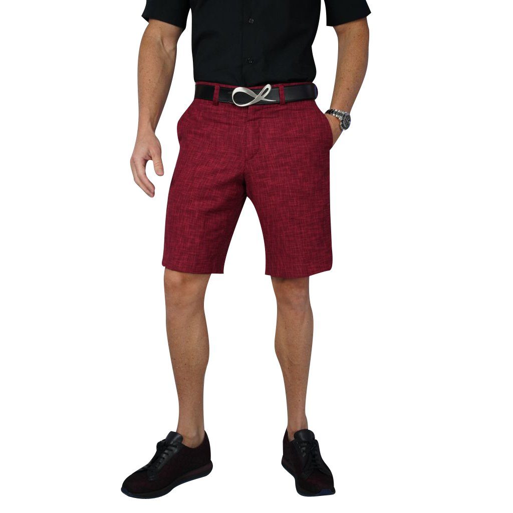 Cranberry Cardinale Lino Tweed Shorts