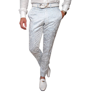 Blu Ghiaccio Paisley Trousers