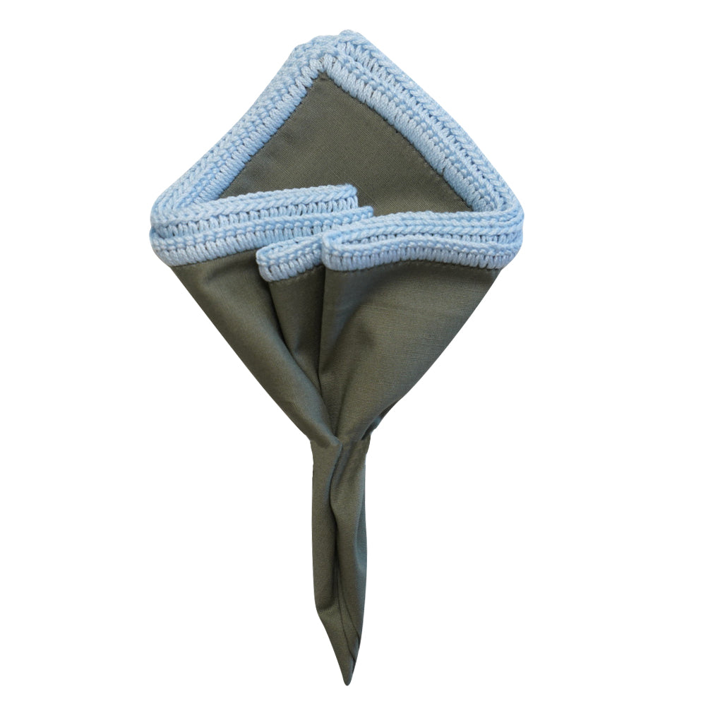 Olive Green with Sky Blue Signature Border