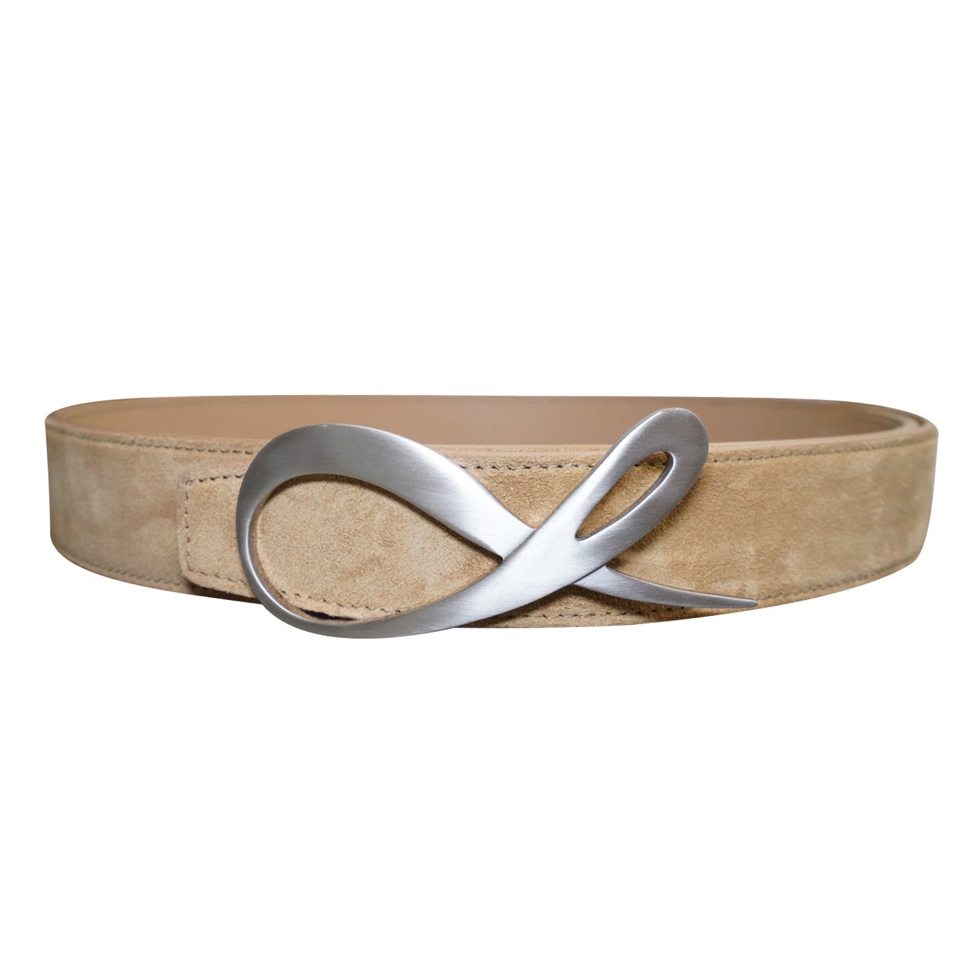 Tuscan Suede Pebbled Brushed Silver Reversible Belt