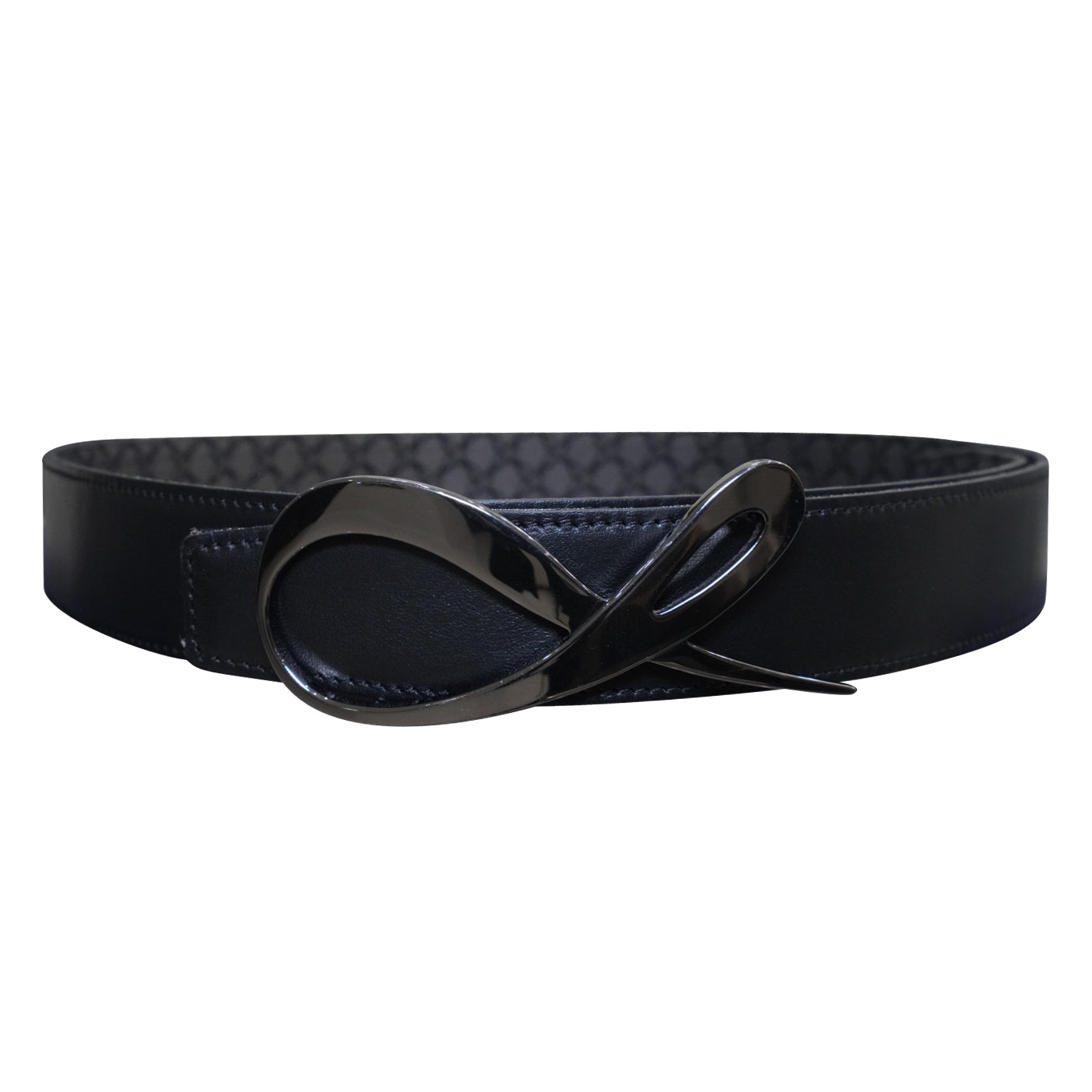Charcoal Nero Logo Black Enamel Reversible Belt