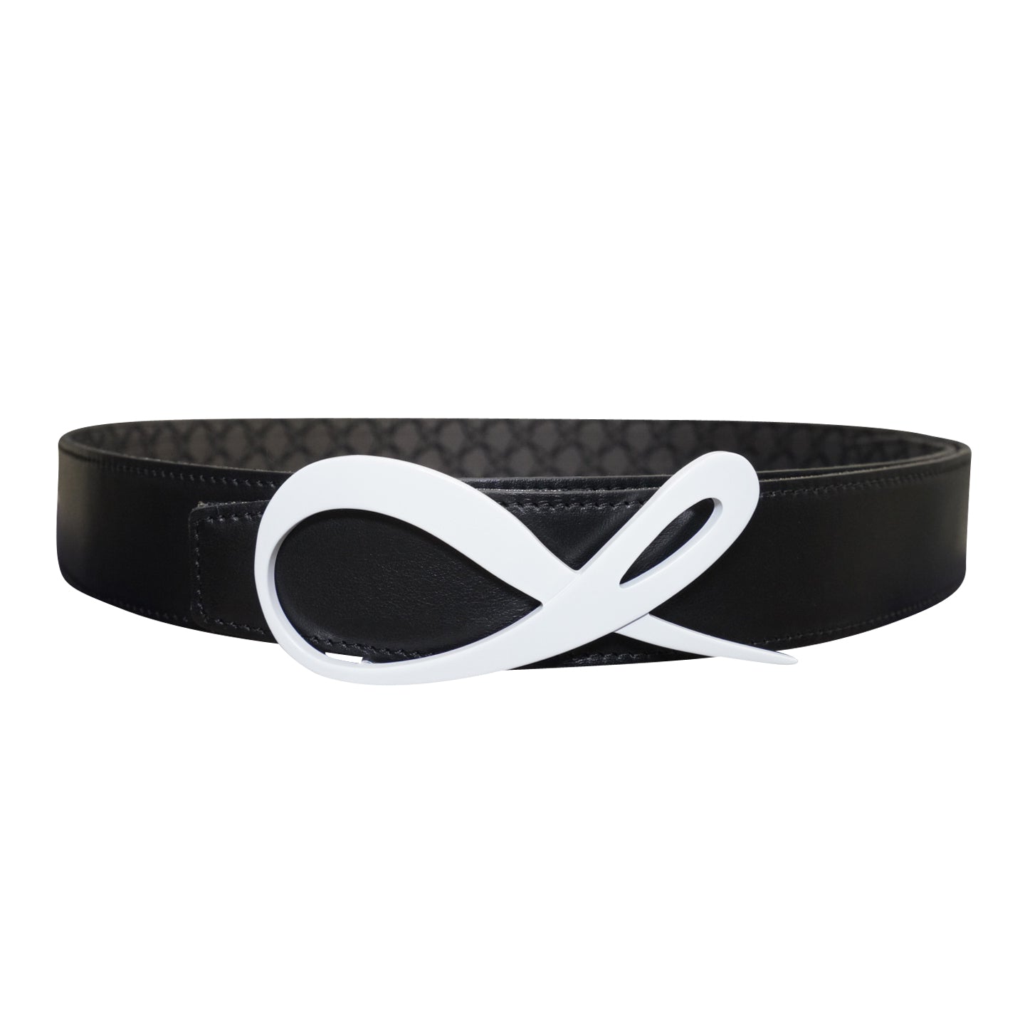 Charcoal Nero Logo White Enamel Reversible Belt