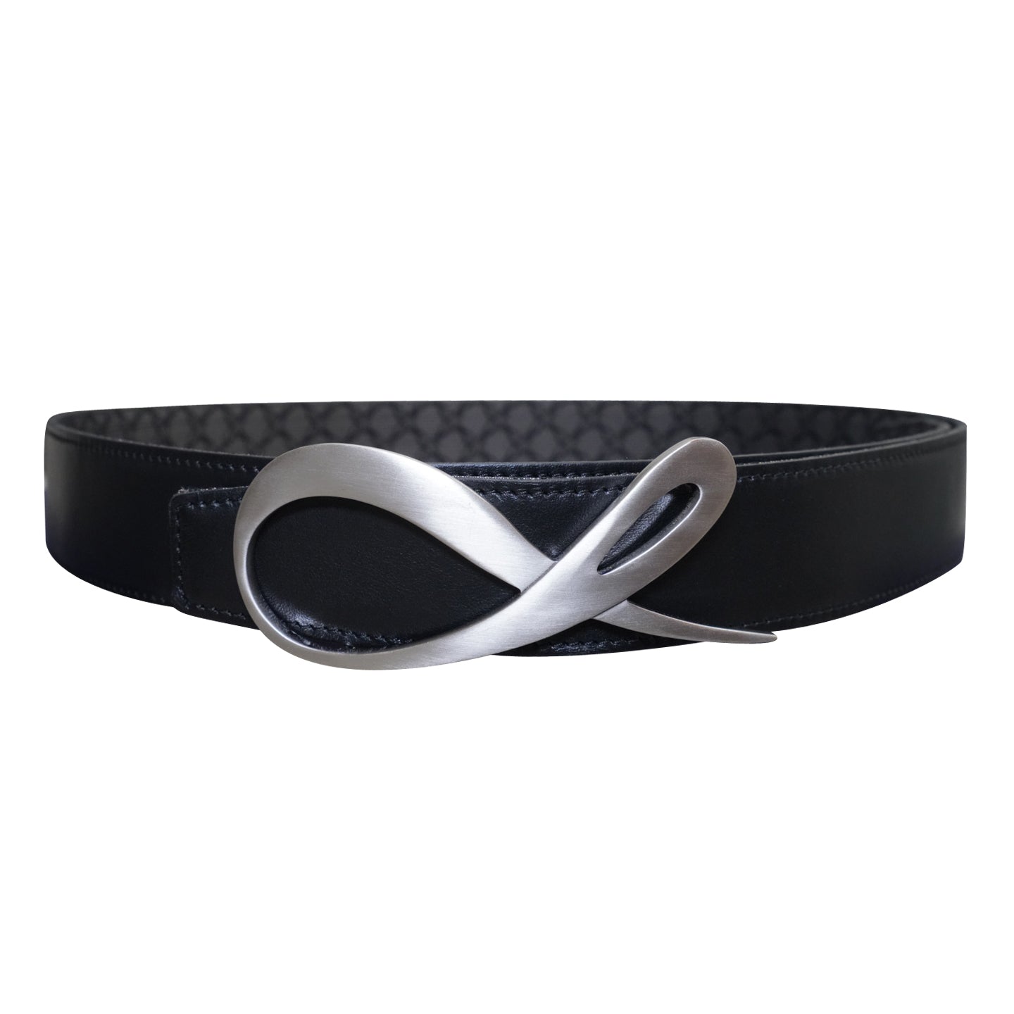 Charcoal Nero Logo Silver Reversible Belt