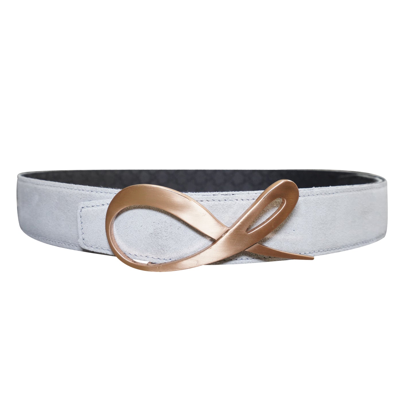 Grigio Logo Suede Rose Gold Reversible Belt