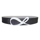 Grigio Logo Suede White Reversible Belt