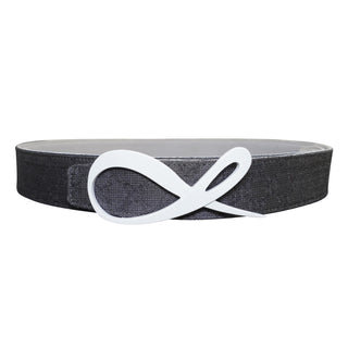 Grigio Logo Suede White Reversible Belt