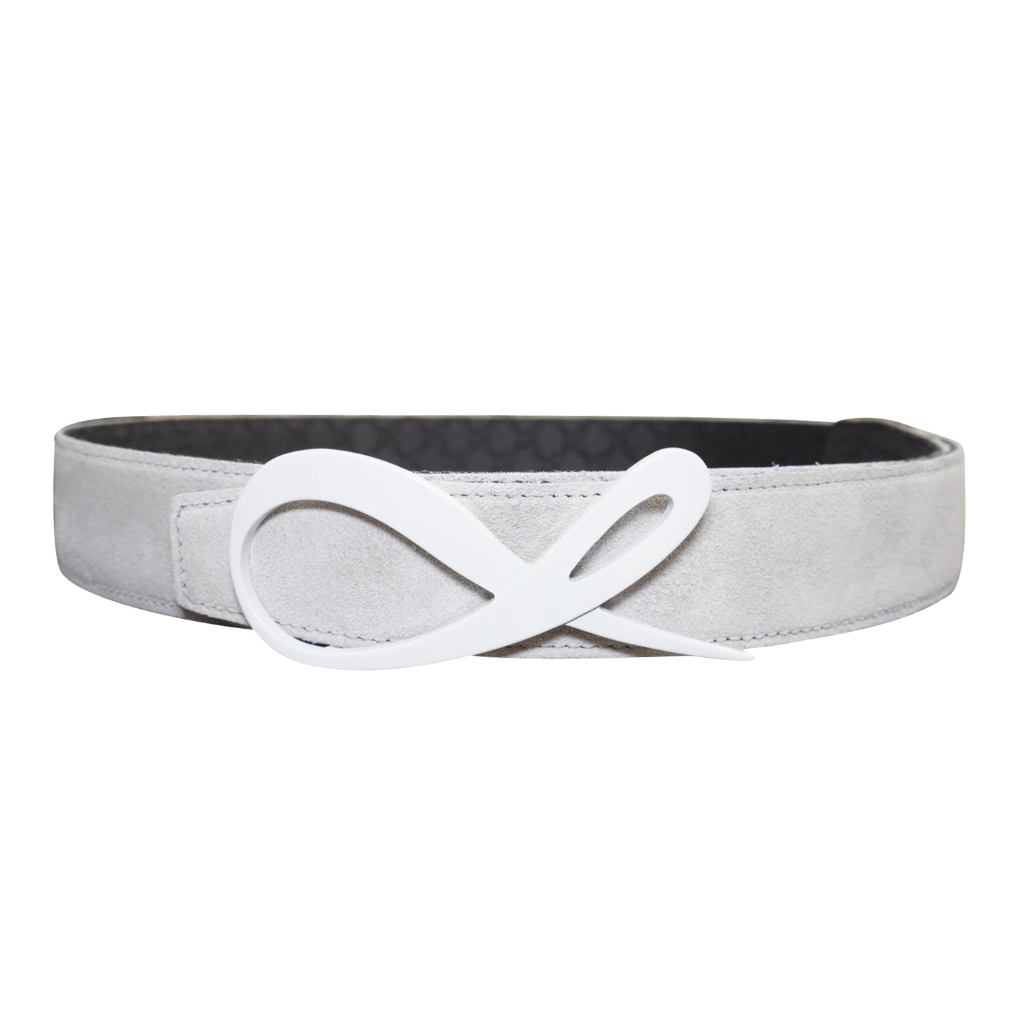 Grigio Logo Suede White Reversible Belt