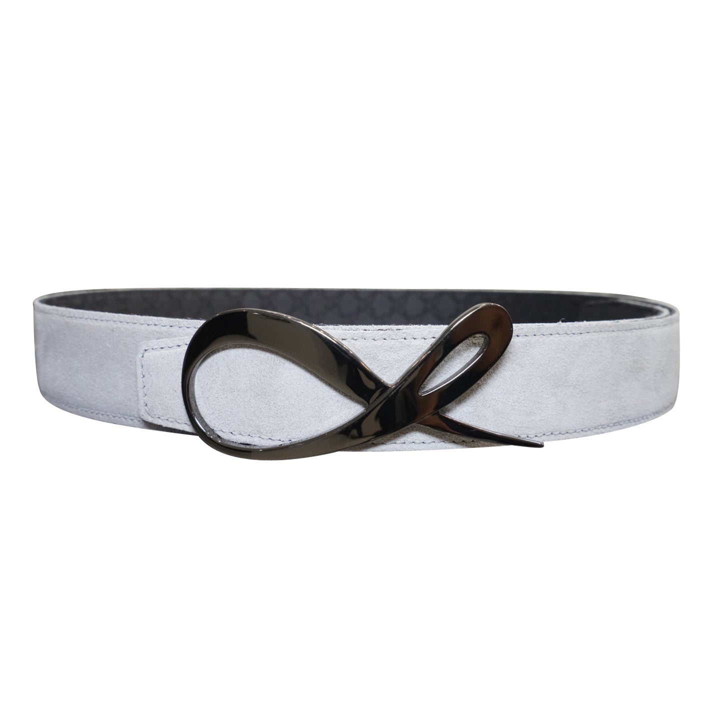 Grigio Logo Suede Black Reversible Belt