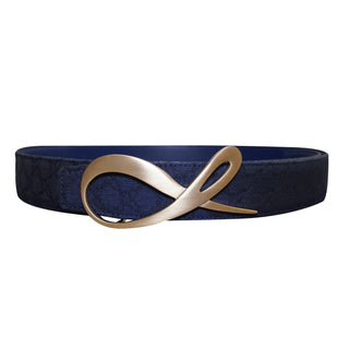 Midnight Marino Logo Yellow Gold Reversible Belt