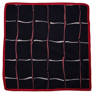 Navy Piazza with Red Signature Border