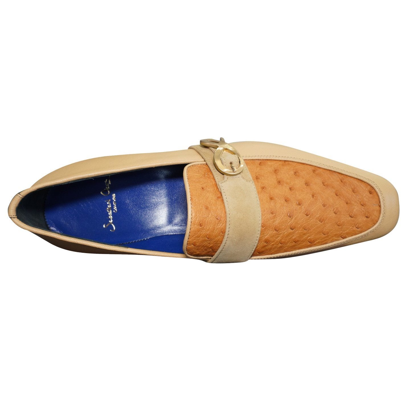 Tuscan Ostrich Monk Gold Loafer