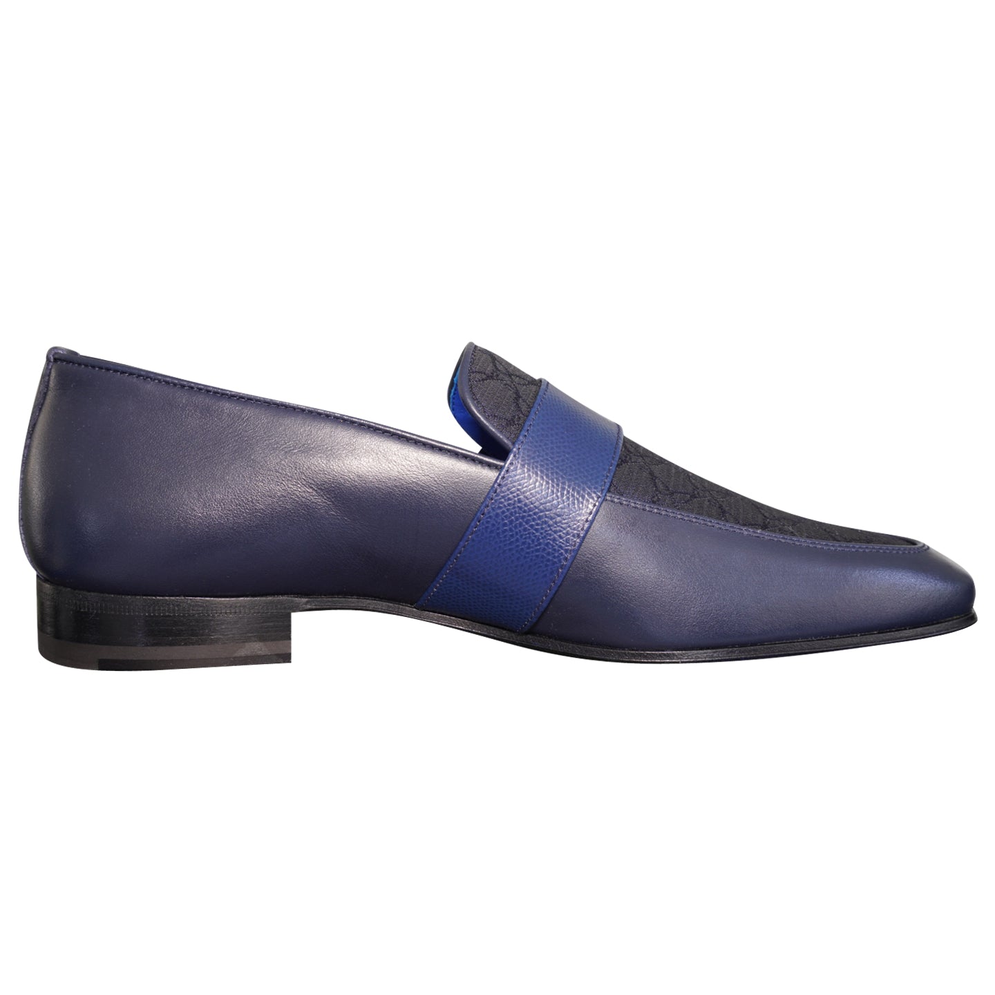 Midnight Marino Logo Monk Loafers With Yellow Gold Buckle