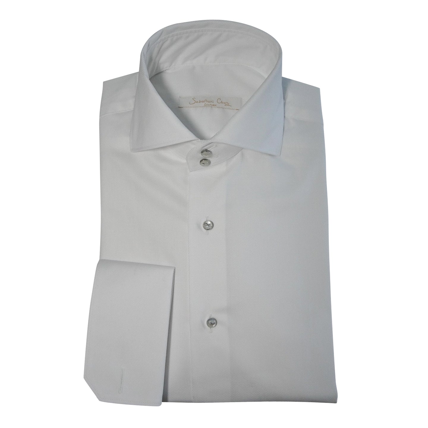 White Classico Signature Tuxedo Shirt