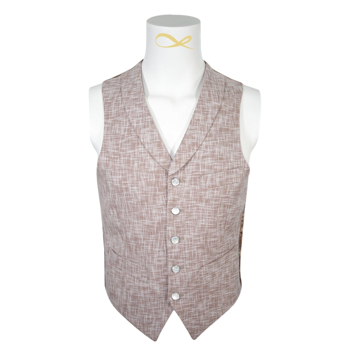 Nude Blush Lino Tweed Ciottoli Waistcoat