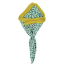 Floral Ceruleo with Mustard Yellow Signature Border - Sebastian Cruz Couture