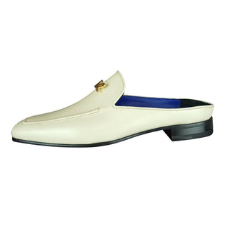 Classica Mascarpone With Yellow Gold Hardware Leather Slippers